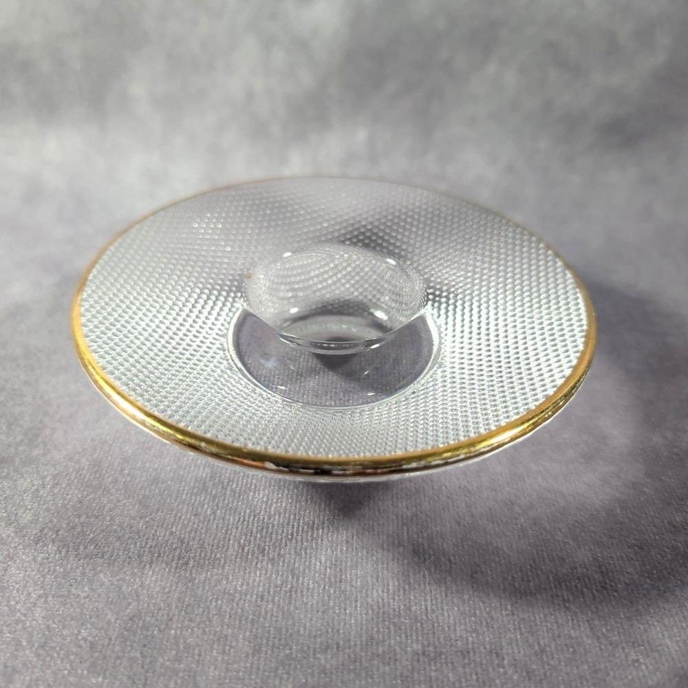 Vtg Kosta Boda Limelight Göran Wärff Glass Tealight Candleholder Gold Rim Sweden - Picture 3 of 7